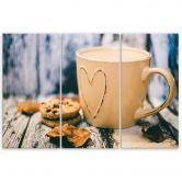 Leinwandbild 3-teilig, Kaffeetasse Shabby 