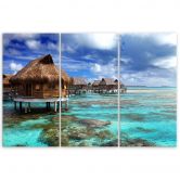 Leinwandbild 3-teilig, Tropischer Meer Strand 