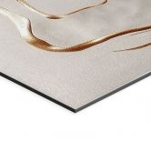 Wandbild Abstrakte Line Art in Gold und Beige - Alu-Dibond - Alma 