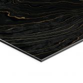 Wandbild Abstrakte Linien Schwarz-gold - Amini - Alu-Dibond 
