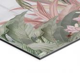 Wandbild Tropische Idylle mit Kolibri Blau - Bloomery Decor - Alu-Dibond 