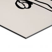 Wanddecoratie Line Art Twee klaprozen - Cats & Dotz - Alu-Dibond 