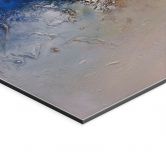 Wandbild Blau-goldene Interaktion - Fedrau - Alu-Dibond 