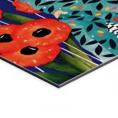 Wandbild Porträt im Mohnblumenfeld - Hülya - Alu-Dibond 