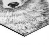 Wandbild Schwarz-weißer Fuchs mit Blumenkranz - Korenkova - Alu-Dibond 
