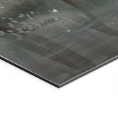 Wandbild Nebelwald am See mit Reiher in Grün - Ms Tiff - Alu-Dibond 