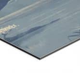 Wandbild Vollmond über dem Gipfel des Fuji-san - Roze - Alu-Dibond 