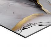 Wanddecoratie Abstracte compositie in goud en grijs - Shelest - Alu-Dibond 