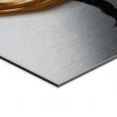 Wandbild mit Silbereffekt Baum mit goldener 3D-Krone - Mielu - Alu-Dibond 