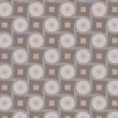 Papier peint graphique avec motif circulaire marron beige - papier peint intissé style rétro 