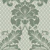 Architects Paper Vliestapete Luxury wallpaper Barocktapete mit Ornamenten in Echtflock blau, grün 