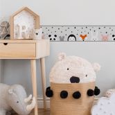 Lovely Kids selbstklebende Kinderzimmer Bordüre Wild Stars mit niedlichen Tieren 