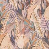 Jungle behang paars beige - pastelkleurige bladeren modern - Vliesbehang 