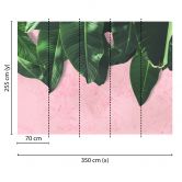 pink and green non-woven wallpaper Designwalls Leaves Wall palms jungle 