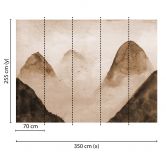 Non-woven tapet Designwalls i beige og sort non-woven tapet Misty Rocks fugle natur 