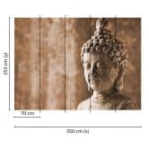 non-woven wallpaper AsianCulture Buddha photo wallpaper Designwalls in brown and grey  
