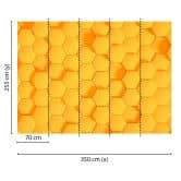 orange non-woven wallpaper Designwalls Honeycomb  