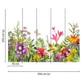 non-woven tapet Motley Flowers sommerfugl natur fototapet Designwalls i farverig og hvid  