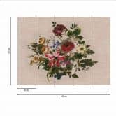 Fototapete Vintage FlowerPaint in beige grün - Vliestapete Designwalls 2 - 2,55 x 3,5 m 