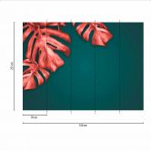 Fototapete Palmen RedPalm in grün rot - Vliestapete Designwalls 2 - 2,55 x 3,5 m 