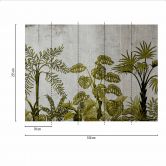 Fototapete Gemälde JungleConcret2 in grau grün - Vliestapete Designwalls 2 - 2,55 x 3,5 m 