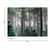 Trees In Fog bosbehang in grijsgroen - vliesbehang Designwalls 2 - 2,55 x 3,5 m 