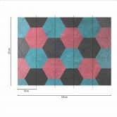 Grafisch motiefbehang Hexago1 grijs roze - vliesbehang Designwalls 2 - 2,55 x 3,5 m 