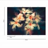 Fototapete Blumen PaintedBouquet in blau gelb - Vliestapete Designwalls 2 - 2,55 x 3,5 m 