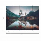 Fototapete Berge Hintersee in türkis braun - Vliestapete Designwalls 2 - 2,55 x 3,5 m 