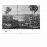 Fototapete Gemälde JungleVintage2 in grau schwarz - Vliestapete Designwalls 2 - 2,55 x 3,5 m 