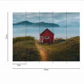 Fototapete Natur NordicCottage in grau grün - Vliestapete Designwalls 2 - 2,55 x 3,5 m 