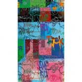 Papier peint graffiti multicolore - papier peint intissé street art design - papier peint chambre jeune 