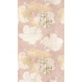 Papier peint floral pastel rose beige - papier peint intissé motif fleurs - papier peint romantique 