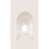 Papier peint photo architectural en blanc beige - papier peint intissé 3D optique - design moderne 