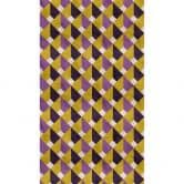 Papier peint photo rétro à motifs losanges - papier peint intissé jaune lilas - papier peint salon vintage 