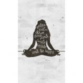 Papier peint photo silhouette de yoga avec slogan - papier peint intissé méditation - design mural contemporain 