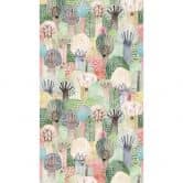 wall mural with colourful forest motif - non-woven wallpaper for children's rooms - playful tree design 