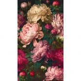 Papier peint fleurs rouge foncé rose - papier peint intissé pour chambre à coucher - design romantique 