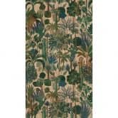 Fototapete Dschungel Grün Beige - Vliestapete mit Pflanzenmotiv - Exotisches Design 