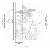 Fototapete Dschungel schwarz weiß - Vliestapete Botanisch Livingwalls - matt und glatt 