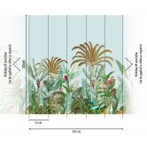 Dschungeltapete blau grün - Vliestapete Botanisch Livingwalls - matt und glatt 