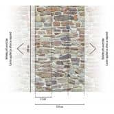 Fototapete Steinmauer beige braun - Vliestapete Industrial Livingwalls - matt und glatt 