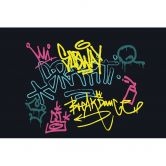 Wall Mural Graffiti Subway Black Colorful 3,75 x 2,50 m - street art non-woven wallpaper urban 