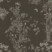 Florale Mustertapete mit Schmetterlingen Schwarz Grau - Vliestapete Naturmotiv 