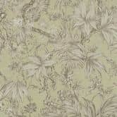 Botanik-Tapete Grün Beige - Exotische Vliestapete mit Blättern - Mustertapete 