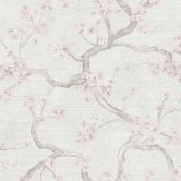 Kirschblüten-Tapete Hellgrau Rosa Weiß – Japanisches Blütenmotiv – Vliestapete 