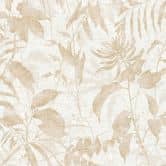 Pflanzen-Tapete Beige Weiß – Blättermotiv Naturstil – Vliestapete mit Struktur 