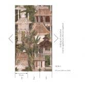 Fototapete asiatische Architektur mit Palmen – Vliestapete erweiterbar 