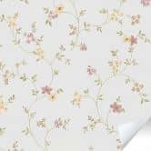 Self-adhesive wallpaper & furniture film - country house, flowers - pink, white - roll 840x53 cm  