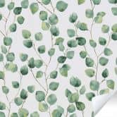 Selbstklebende Tapete & Möbelfolie - Eukalyptus-Blätter - grün, weiß - Rolle 840x53 cm  